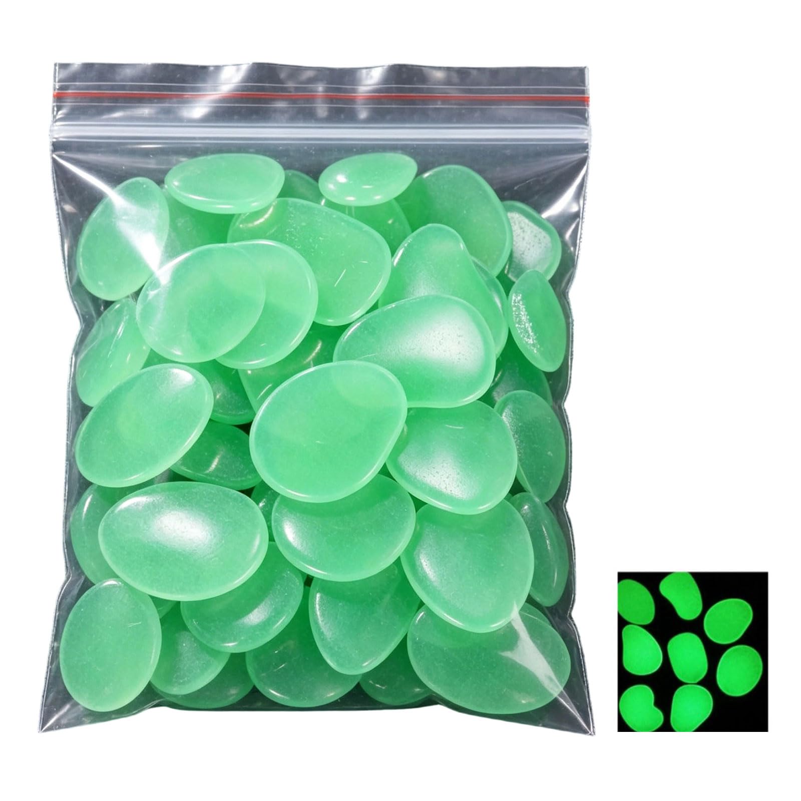 Tsophreniq 100PCS Resin Glowing Rock Nighttimes Glowing Stone for Home Decoration Water Feature and Craft Projects Fluorescent Shingle for Marinepark