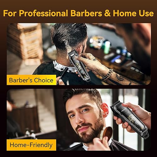Miniatura 5 de Cortapelos para hombres, kit de corte de pelo inalámbrico con recortador de hoja en T, cortaúñas de aseo de larga duración para peluqueros, uso