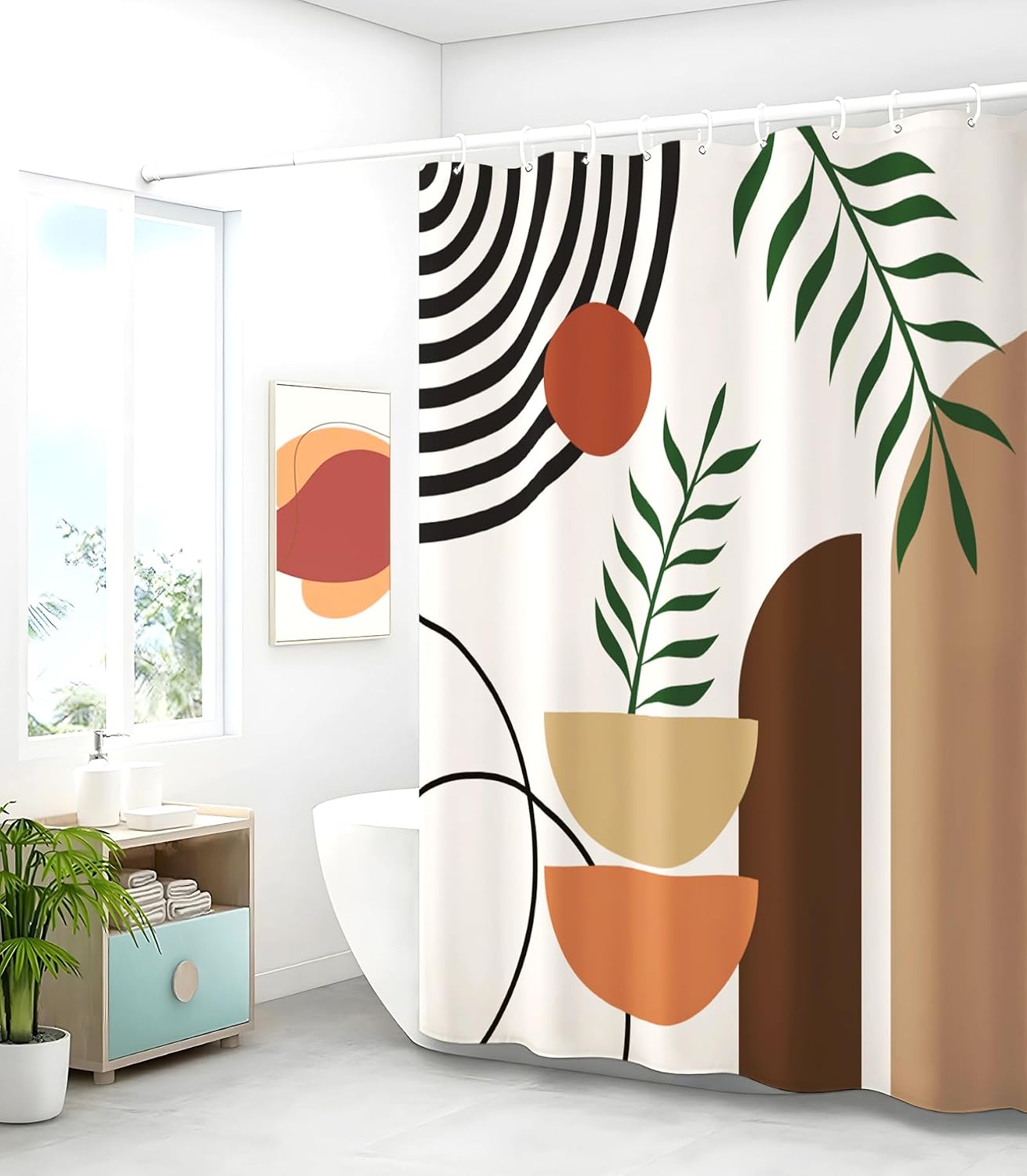 Bathroom Shower Curtain Cute Cortinas para Baño 72 x 72, Art image 4