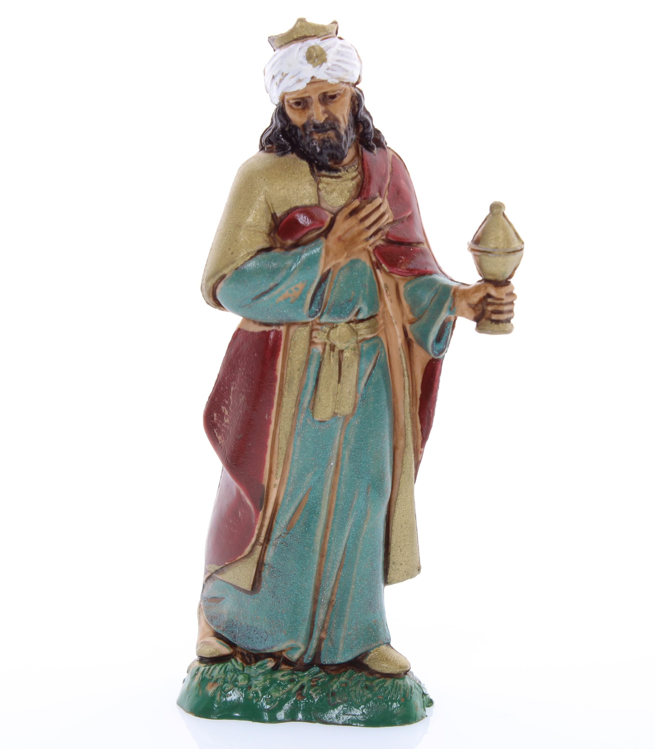 Moranduzzo Tris Rois Mages pour Crèche de 10 Cm Échelle 1:20 - Figurines de Crèche Indestructibles - Style 700', Peinture Finition à la Main, Produit Officiel, Fabriqué en Italie, Sculpteur M. Landi