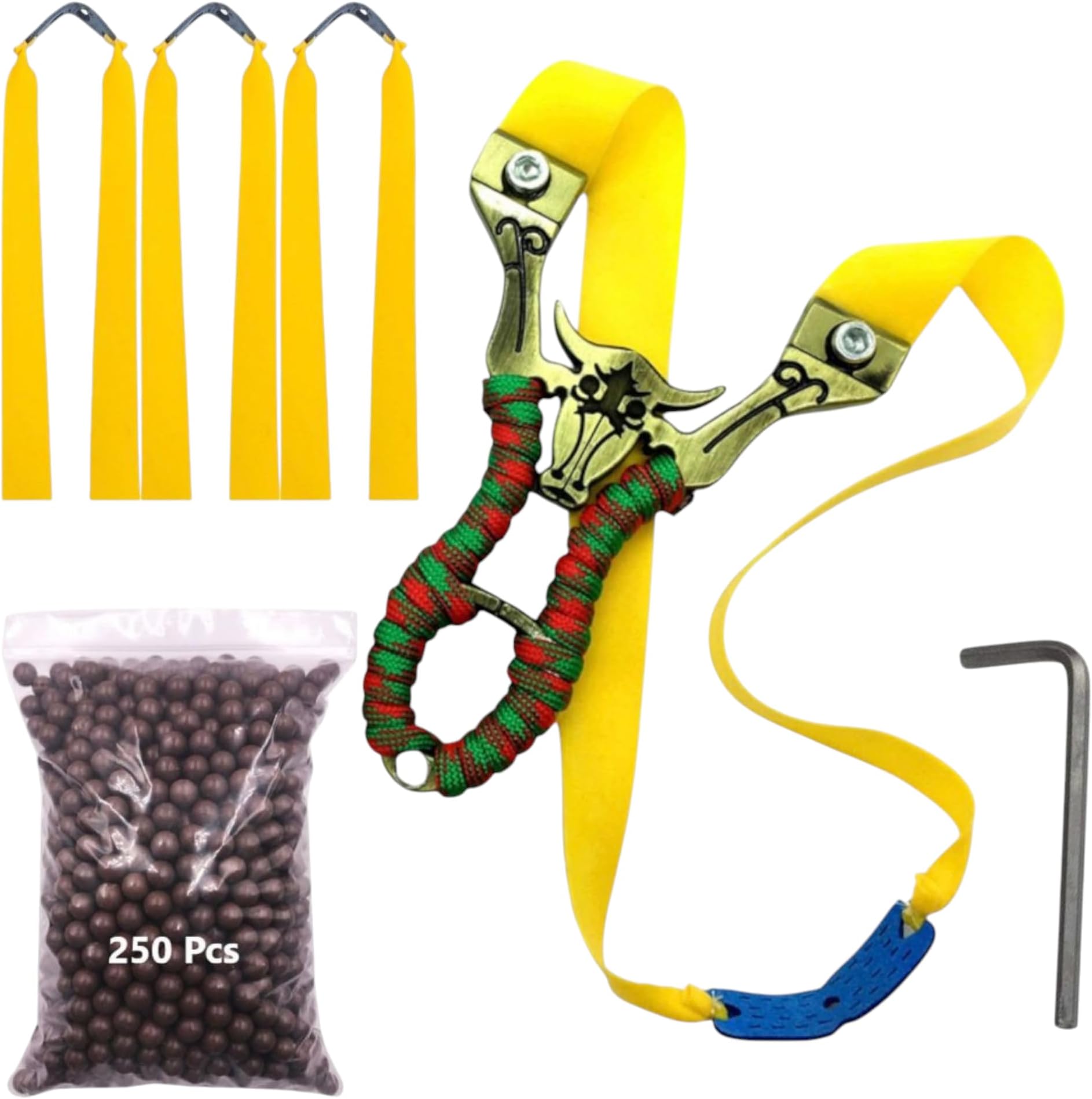 Marksman® Adult Kids Big Power Alloy Slingshot Outdoor Target Practice Toys (Alloy Cattle Head Slingshot)