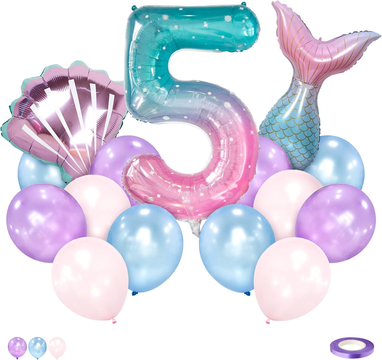 Palloncini Sirena 7 Anni 101 Cm Giganti Palloncino Numero 7 - Foto 10