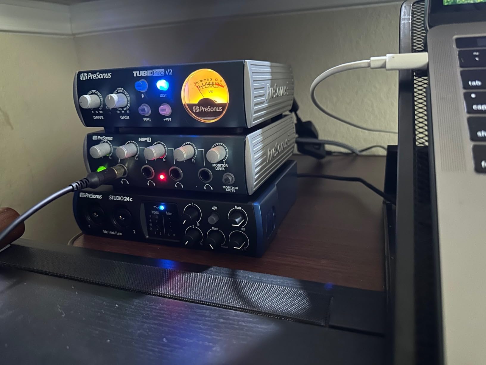 PreSonus Studio 24c with LED meters