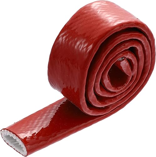 X AUTOHAUX Cinta de fibra de vidrio recubierta de silicona con manga de fuego de 10 pies de identificación de 34 "para líneas de manguera de
