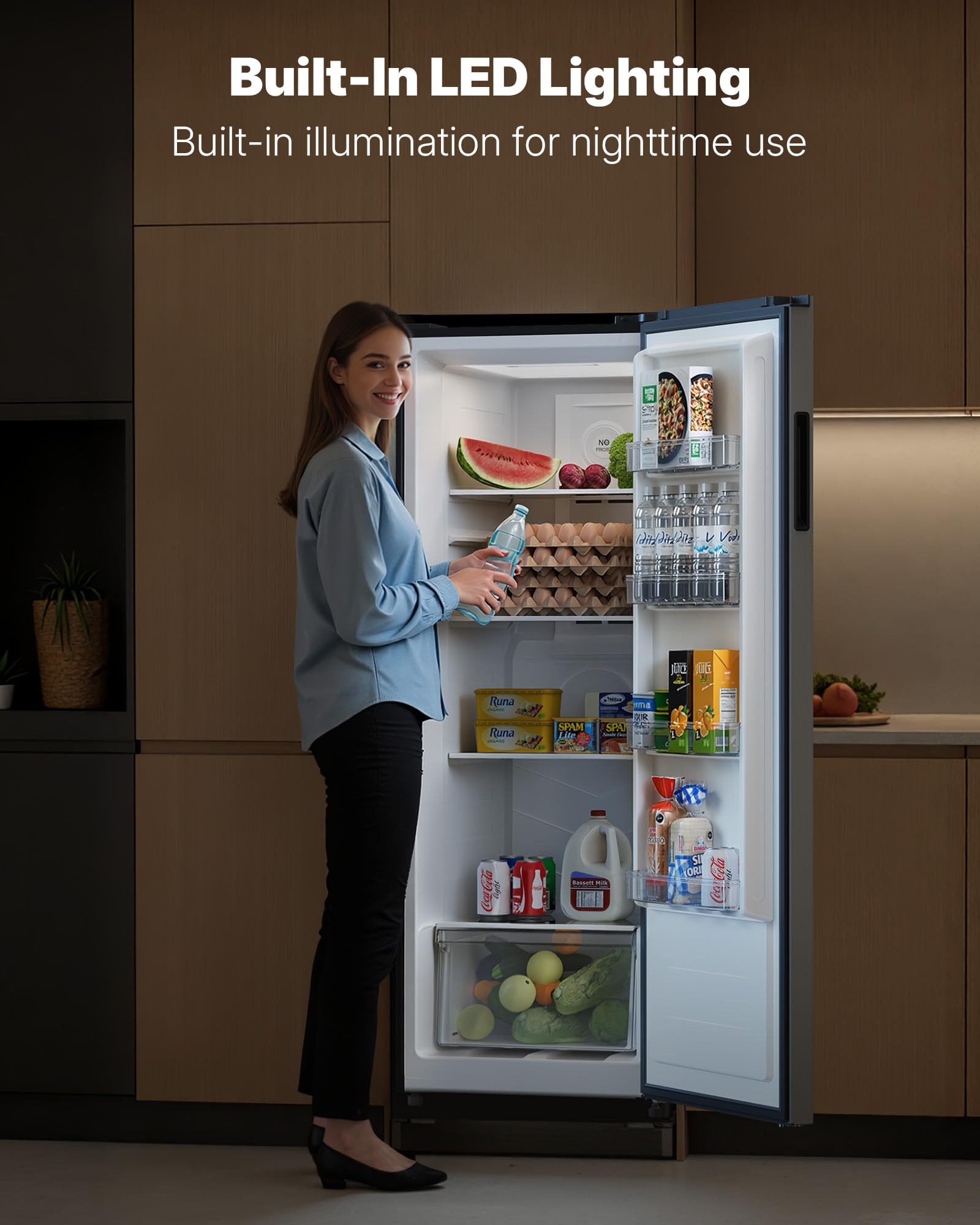 Upstreman 10.8 Cu.Ft. Upright Freezer, Convertible Freezer Refrigerator With Smart Electronic Control, Frost Free, Quiet Operation, Stand Up Freezer For Homes, Office, Garage-Up11 on Fridge.com - View 6