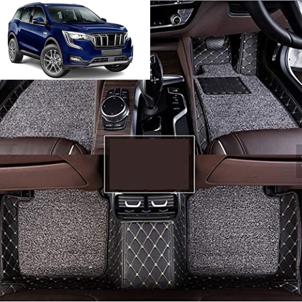 Vaahn Expo 7D Mat for XUV700 5 Seater Car Floor Mat (Year 2022, Black