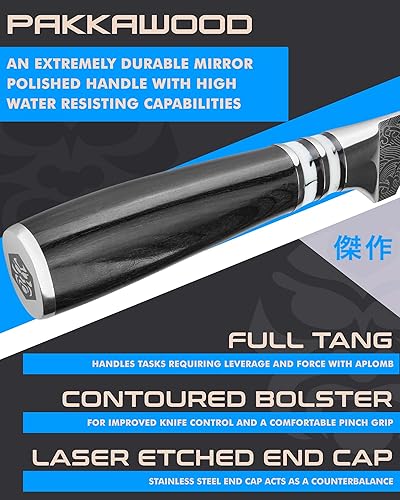 Miniatura 4 de KESSAKU Cuchillo de filete 7 pulgadas Serie Ronin Flexible Afilado Acero inoxidable de alto carbono forjado 7Cr17MoV Deshuesado, recorte,