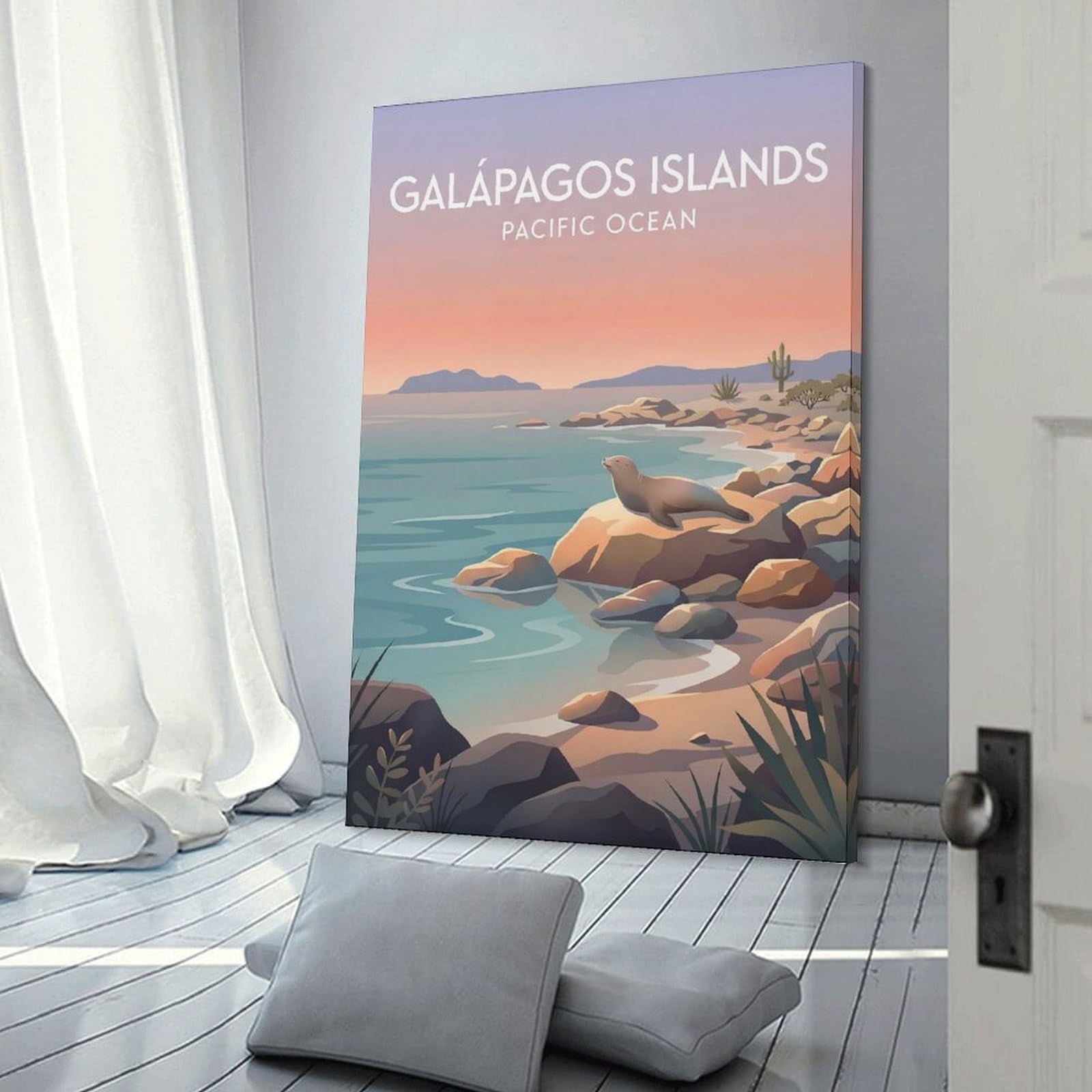 Junmoney Galapagos Islands Decorative Canvas Print 24x36inch(60x90cm), for Hallway, Bedroom Or Modern Interiors, Home Decor Gift with Stylish Appeal