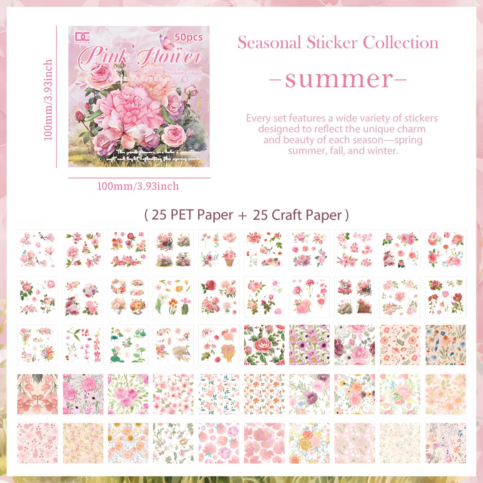 Snylcce Scrapbooking Supplies, Vintage Journaling, 25 Sheets PET & 25 Sheets Paper Stickers - Image 2