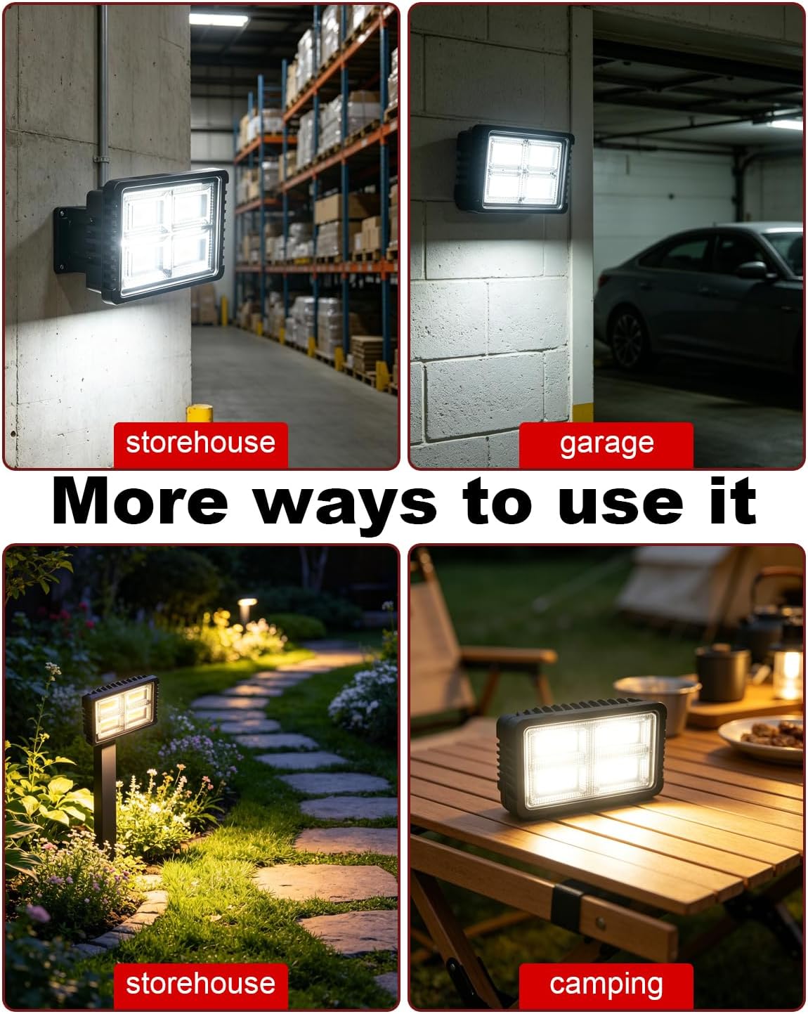5.7 Inch 64W 12000LM LED Tractor Lights, 2PCS IP68 Waterproof 12/24V 150° Flood Beam LED Work Light Bar, LED Work Lights for Trucks Tractors UTV ATV SXS and Heavy-Duty Equipment