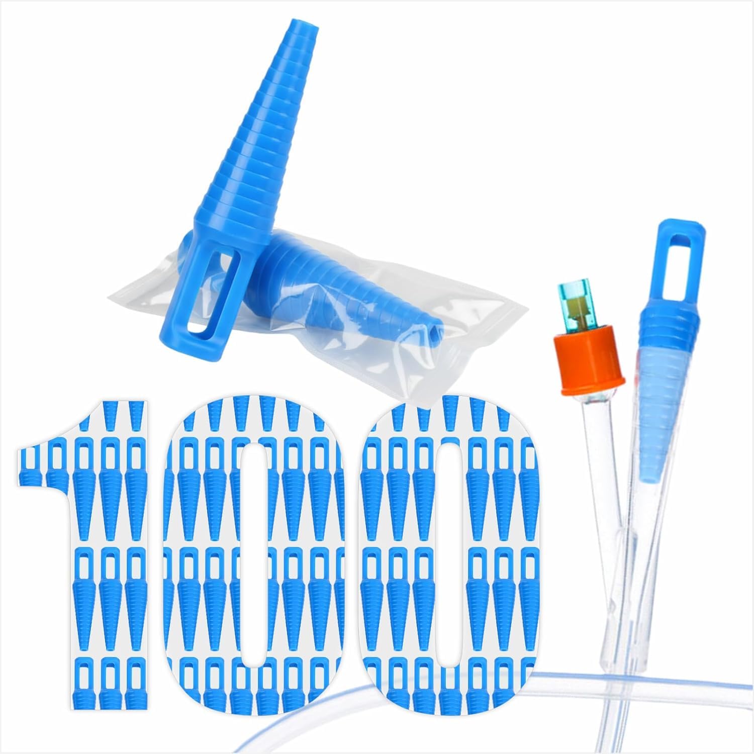 Tapones de tubo urinario, tapones de cierre desechables para tubos de drenaje, accesorios de sellado temporal para uso diario, 100 unidades
