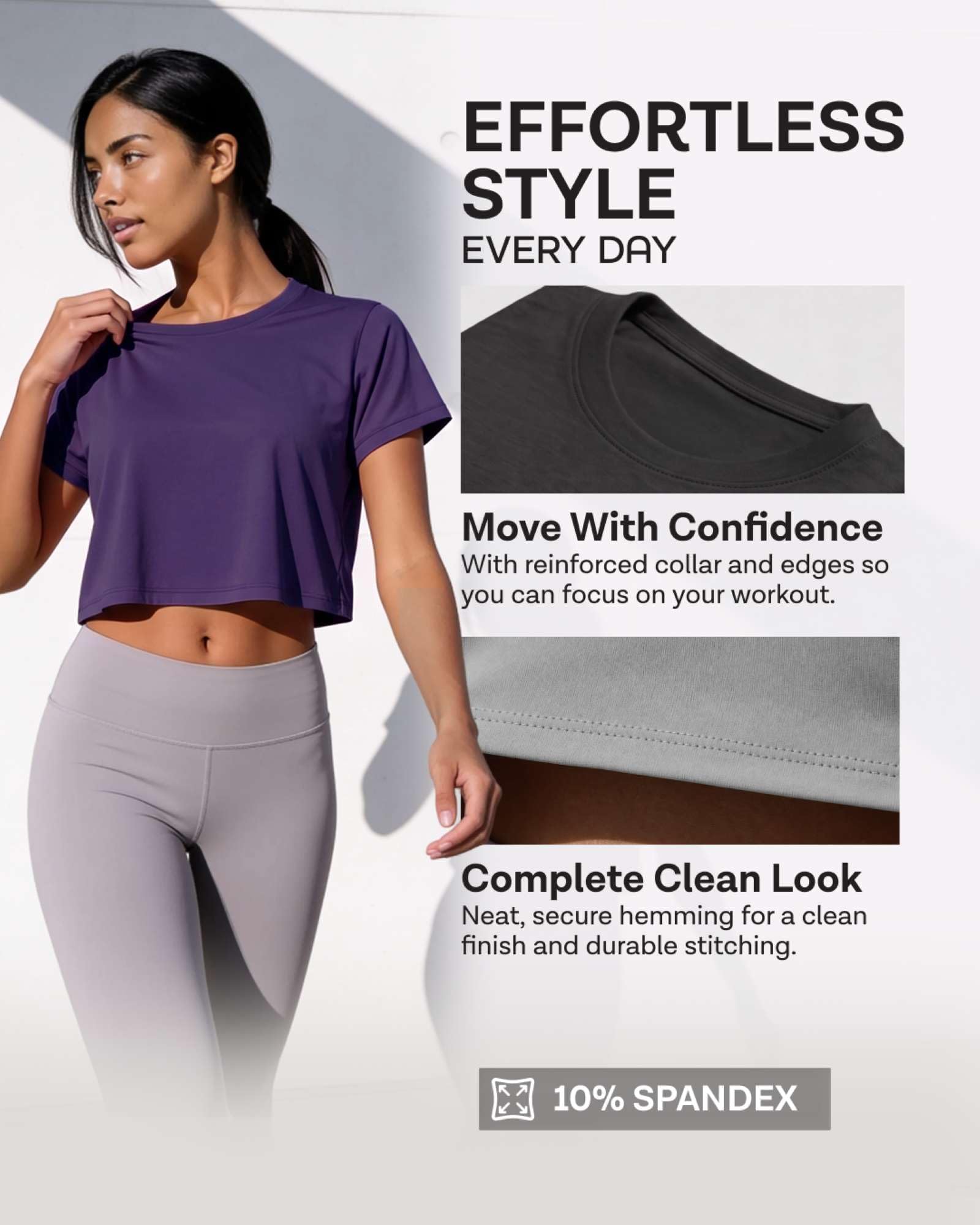 Real Essentials Lot de 5 : Haut court de sport manches courtes à séchage rapide pour femme, pour l’entraînement et le gym (disponible en grande taille), Lot 5, Taille M
