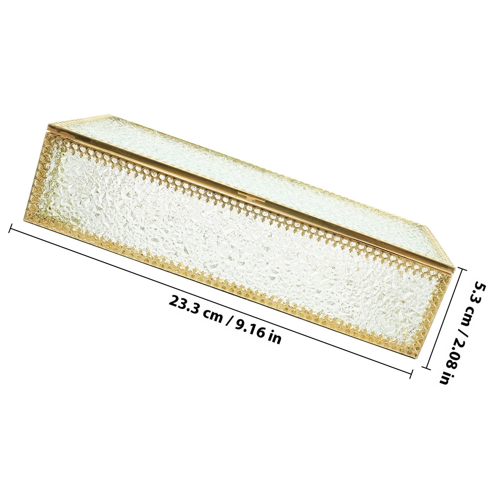 Joyero Rectangular de Vidrio Diseño Diamante, para Anillos y Collares