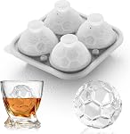 ACOOKEE Novelty Golf Gifts Ball Ice Maker Mold, 2.2" Large Sphere Round Ice Cube Mold for Cocktails, Whiskey, Bourbon Chilling, 4 Hole Fun Shapes Big Silicone Circle Ice Cube Trays