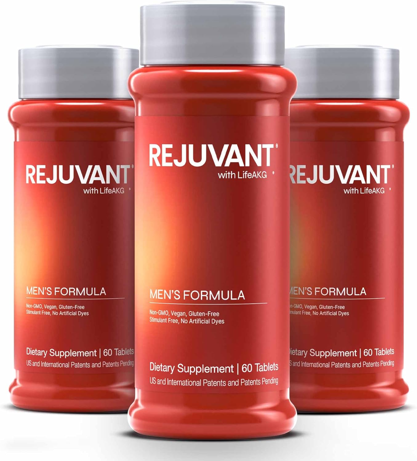 Rejuvant AKG Longevity Supplement 1000MG Ultra 98% Pure (Calcium Alpha-Ketoglutarate), New Formula, Coated Tablets, Patented Vitamin Rich Controlled Release Formula (60 Count (Pack of 3))
