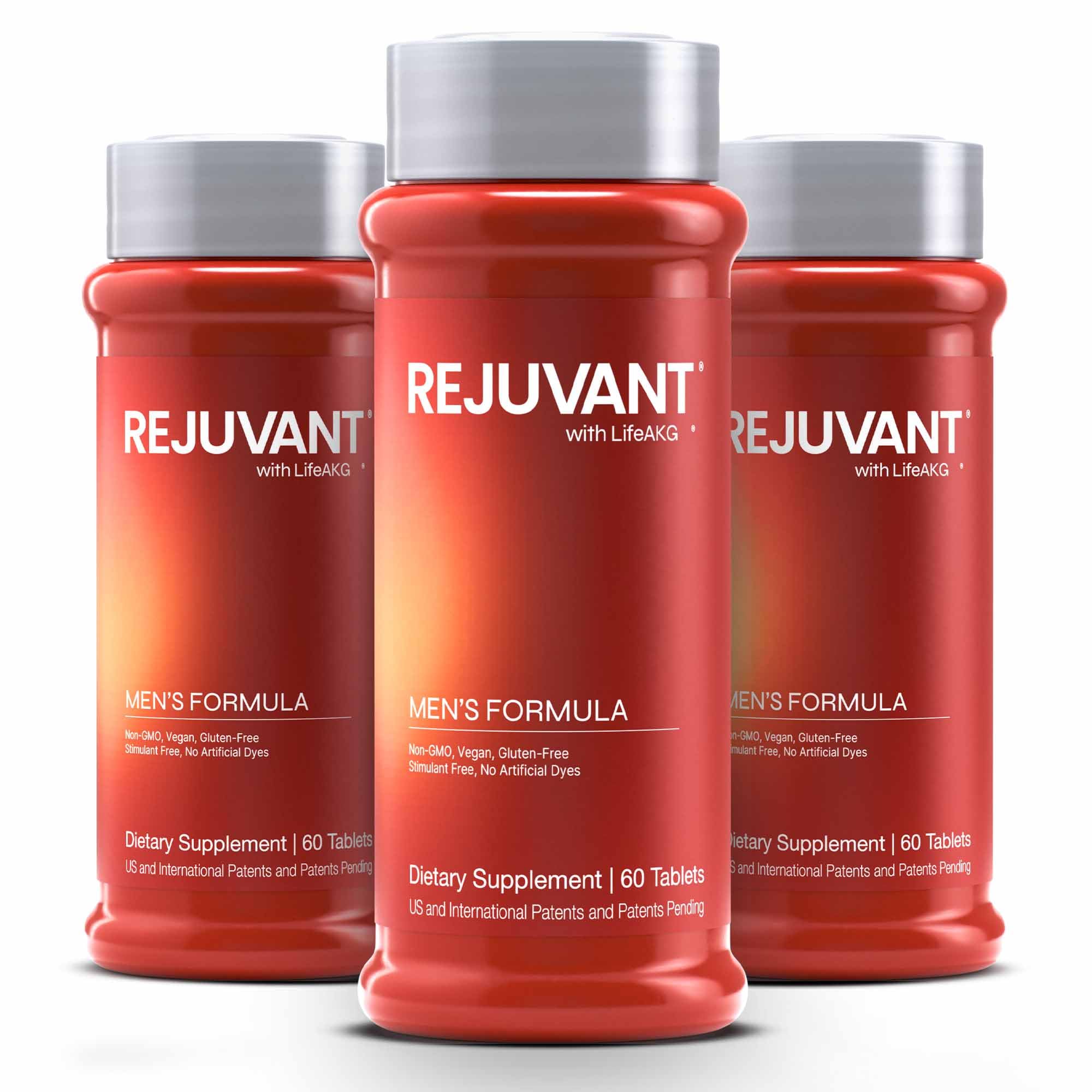 Rejuvant Men's Calcium AKG Supplement 1000mg, 98% Pure Ca-AKG, 180 Capsules 60 Count (Pack of 3)