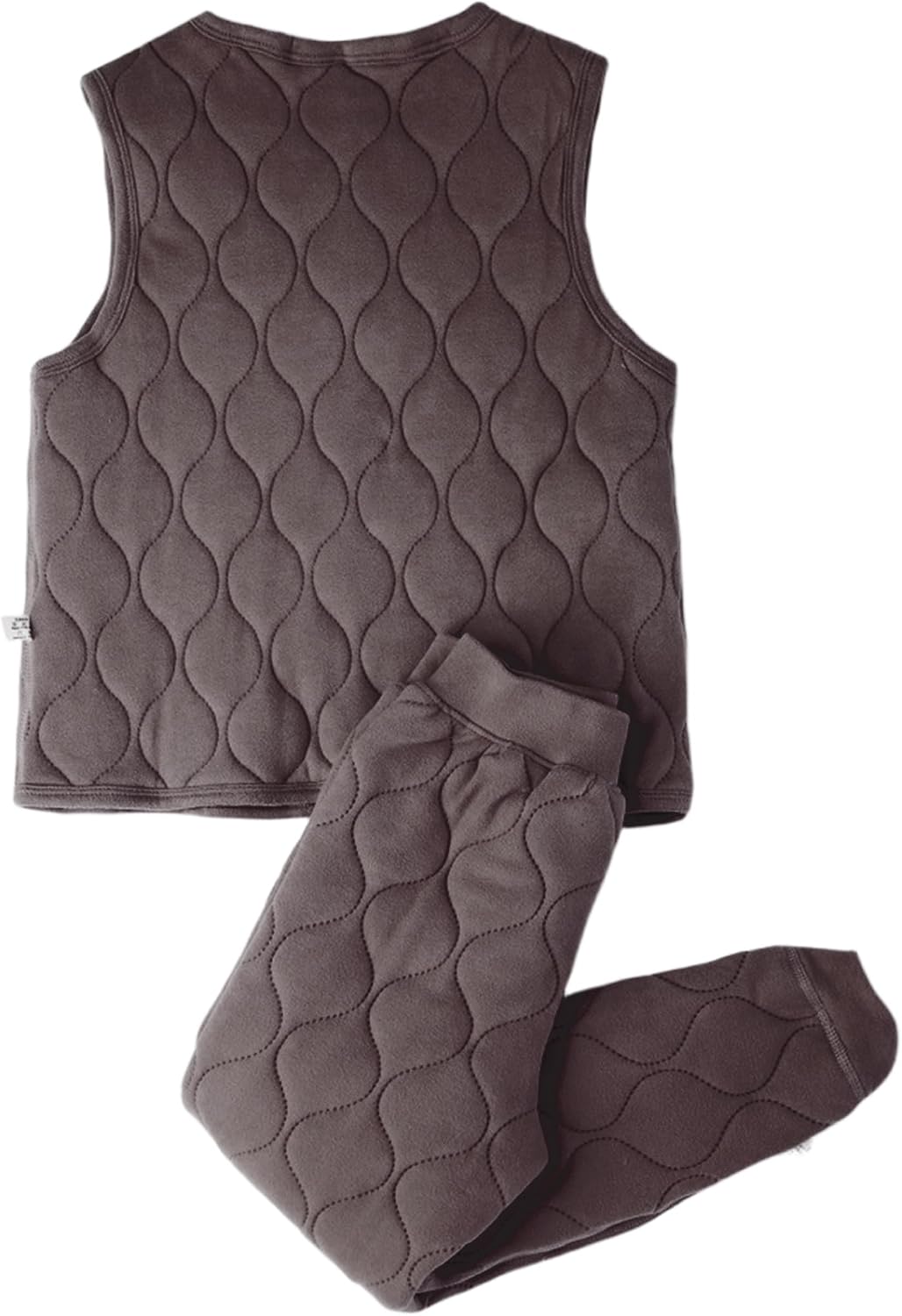 JEYPINMI Girls Boys Thermal Underwear Set 2-Piece Quilted Outfit Base Layer Sleeveless Vest with Pants Winter Clothes
