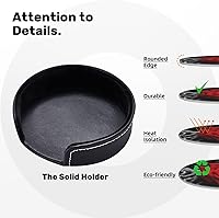 Vista 9 de Black White and Red Roses Print 6 Pcs Round Coasters Leather Waterproof Drink Coasters Mugs Mat Pad with Holder for Living Room Kitchen Bar 3.9 Inch