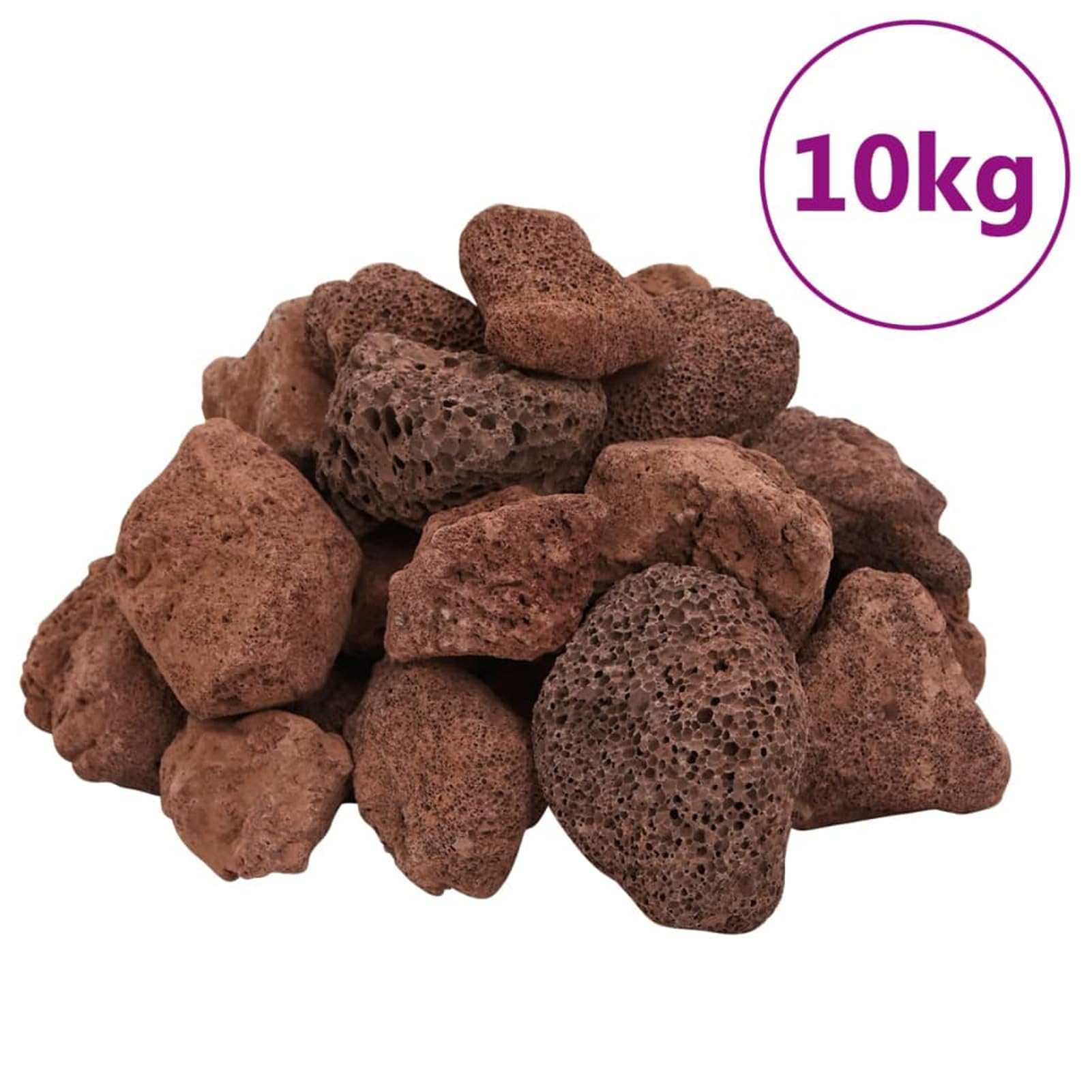 Homgoday Vulkangestein Aquarium Dekoration - Natürlicher Biologischer Filter, 5-8 cm, 10 kg - Rot Model155315
