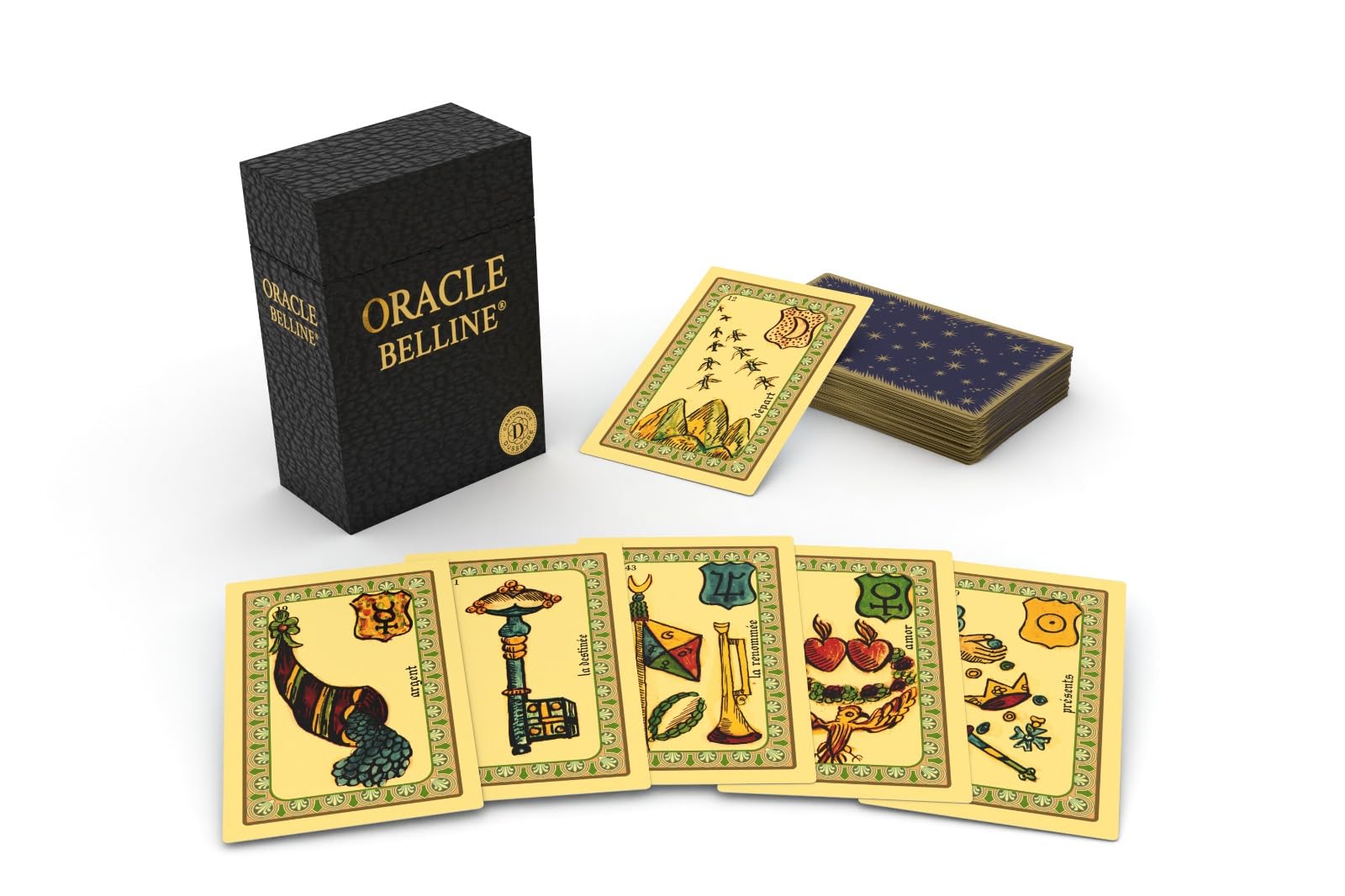 Dusserre - Oracle de Belline - Nouvelle édition - Coffret Classique - Jeu divinatoire de 53 Cartes richement illustrées - Cartomancie