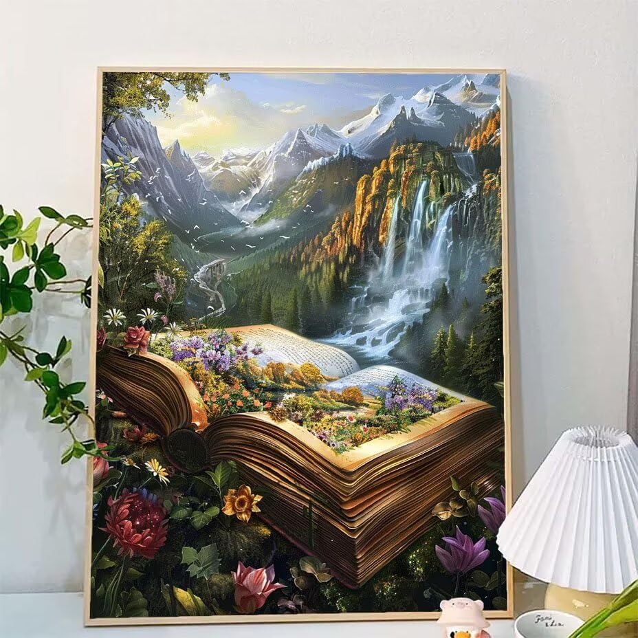 Paisaje DIY con pigmento acrilico vibrante en pintar por numeros de gran tamaño 2
