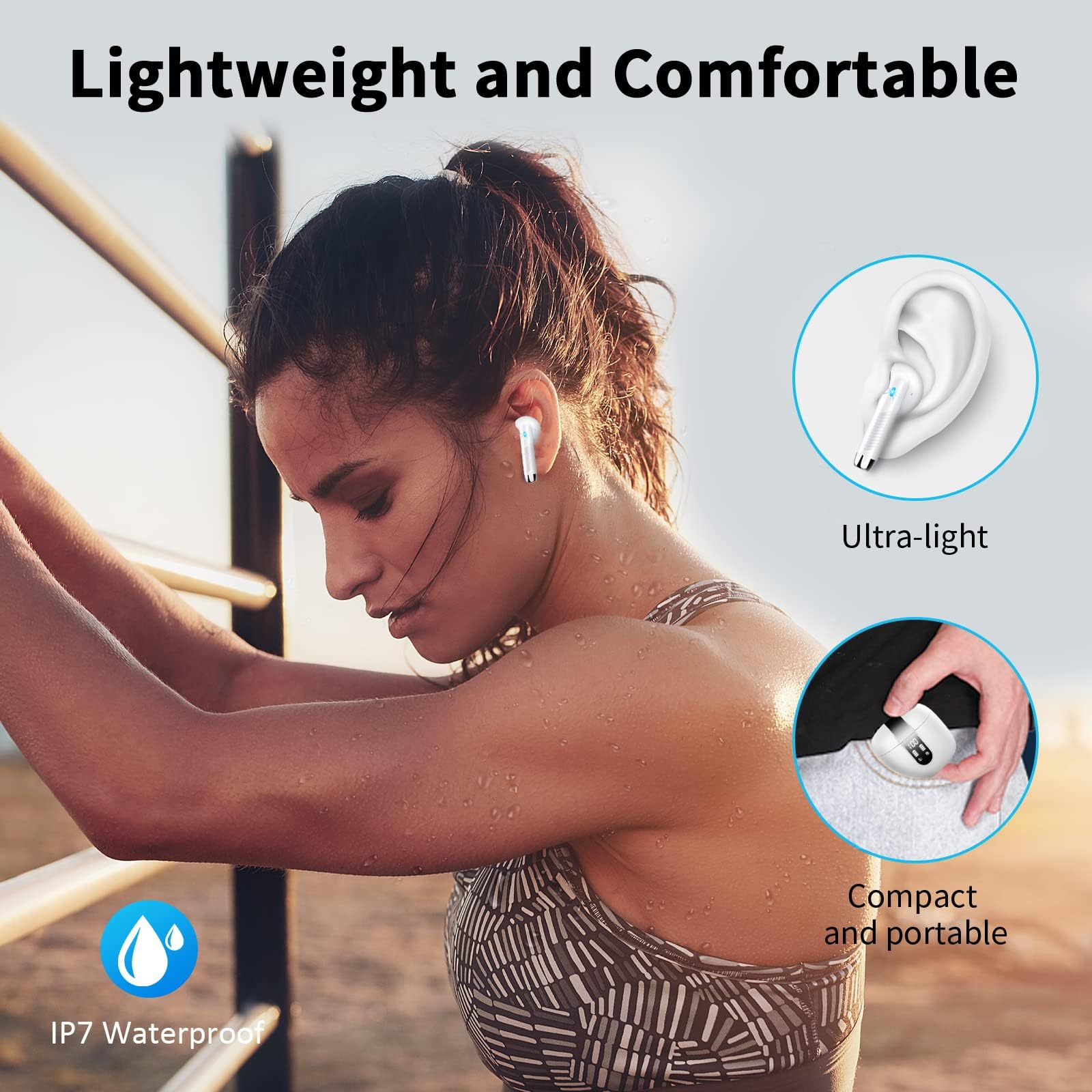 Drsaec Auriculares Bluetooth 5.4, 6D bajos profundos, auriculares inalámbricos Bluetooth 2026, auriculares inalámbricos de 56 horas con 4 micrófonos ENC, auriculares con cancelación de ruido, USB-C