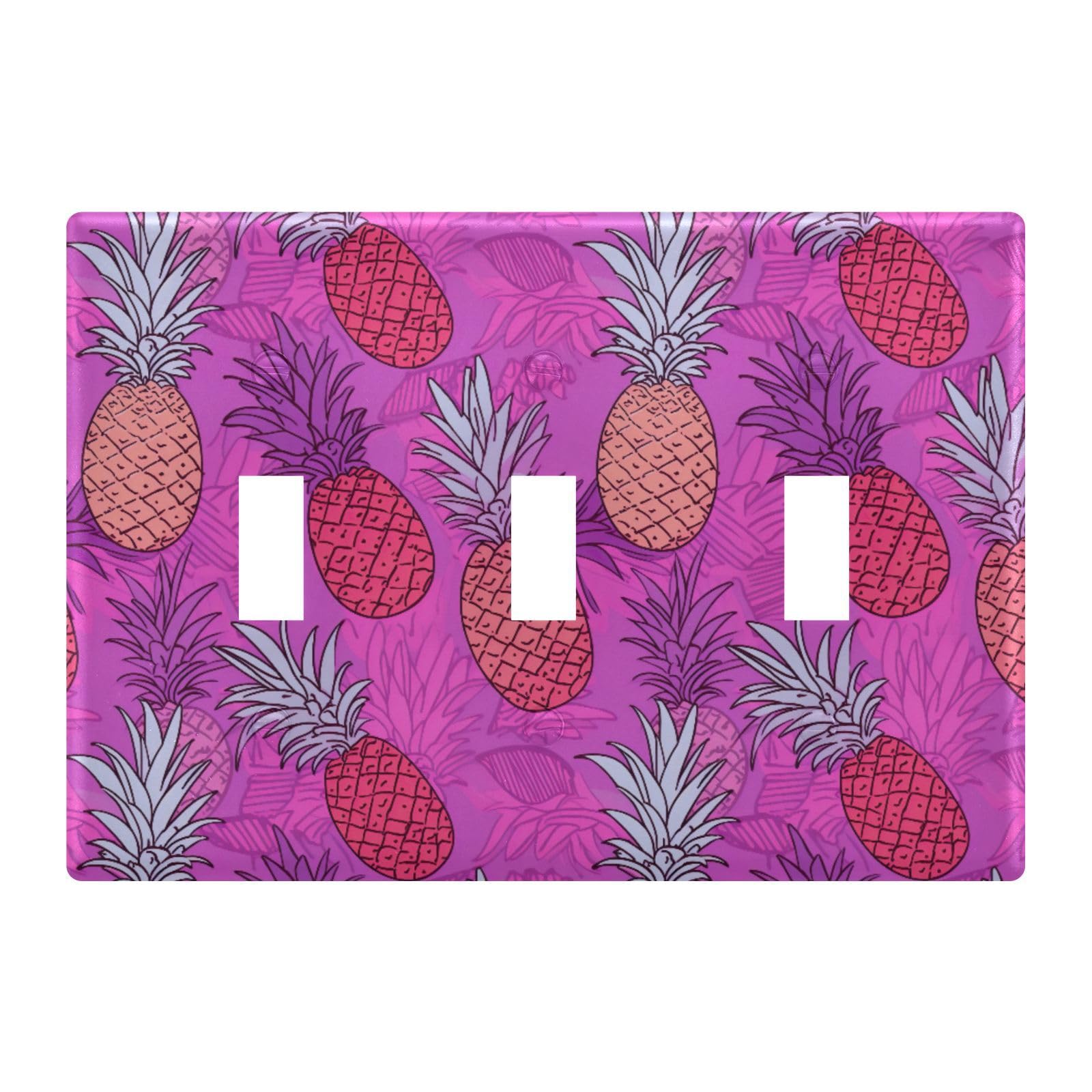 Light Switch Cover Pineapple Wall Plates for Electrical Outlets 3 Gang 202a8702