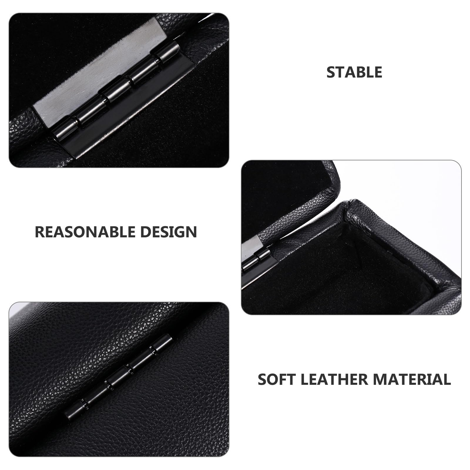 Cuscino Bracciolo Auto in Cuoio Nero, Supporto Gomito per Guida