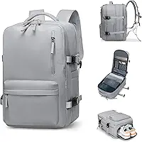 Romantic Crown Mochila de Viagem Expansivel Avião Grande Feminina,Mochila Executiva Masculina Impermeável Reforçada para Notebook,Casual Esportes Hiking Escola Presente (Cinza)