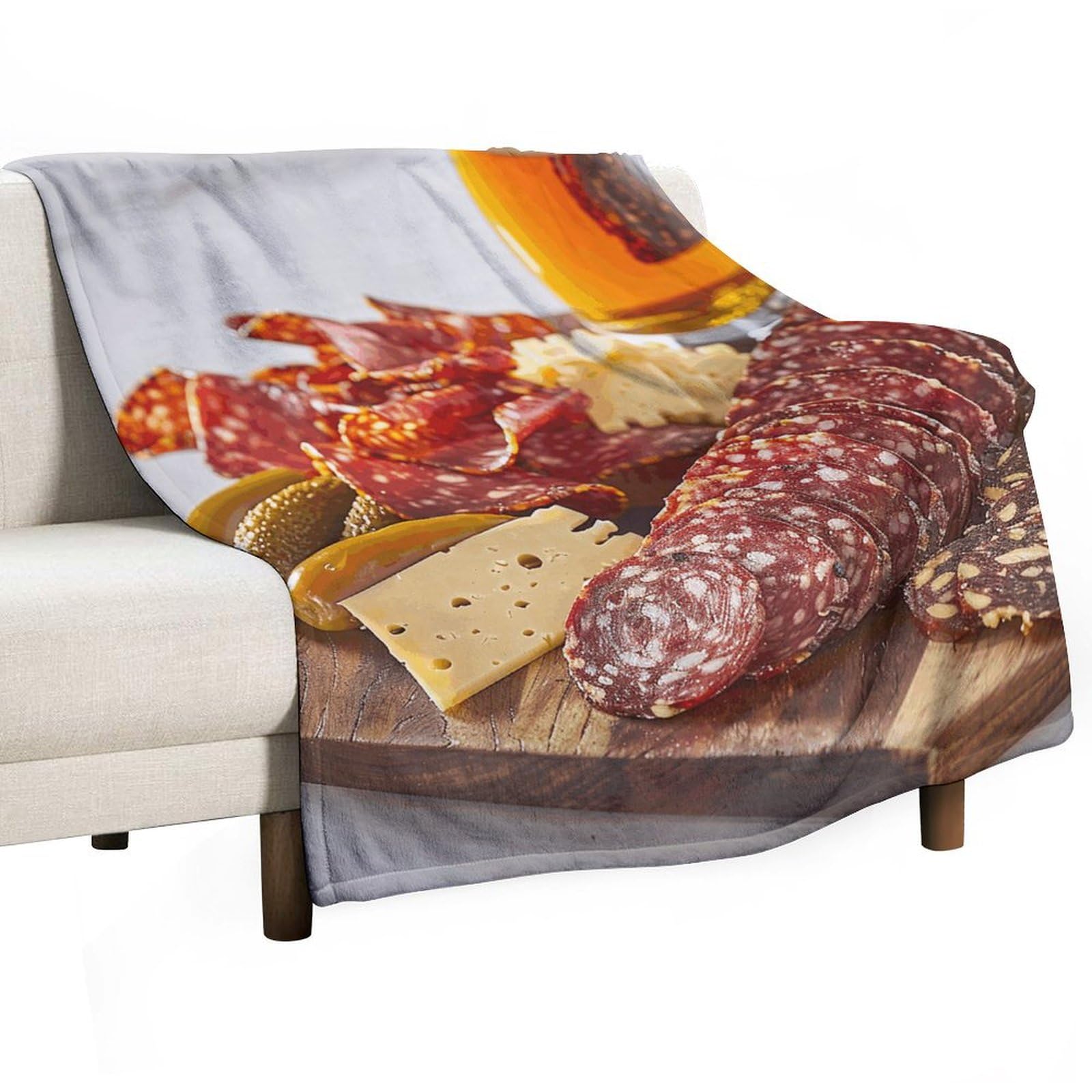 Couverture légère pour lit et canapé motif saucisse d'intérieur toutes saisons