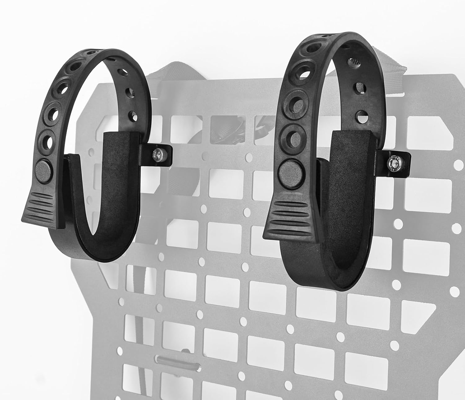 Z8 1 Pair Gun Racks Fits for Metal Tactical Molle Panel with Screw Holes,Secure Gun Holder with Rubber Straps for Tactical Rigid Molle Panels of 1'' Standard Tactical Hole Spacing