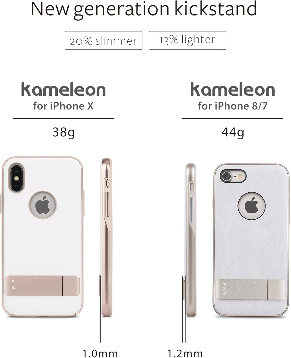 Exclusive Discount 50% Price Moshi Kameleon for iPhone Xs/iPhone X 5.8-inch with Kickstand, Raised Bezel Protective Case for iPhone Xs/X, Ivory White