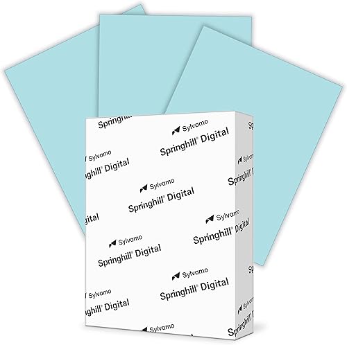 Springhill Papel de cartulina de color azul de 8.5 x 11 pulgadas, 110 libras, 199 gsm, 250 hojas (1 resma) - Cartulina pesada de alta calidad, papel disponible en Yaxa Peru