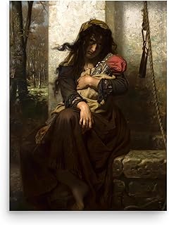 The Lunatic of Etretat Wall Art Poster Print by Hugues Merle Classic 19th Century Fine Art Reproduction for Home Decor - 12x16 inches