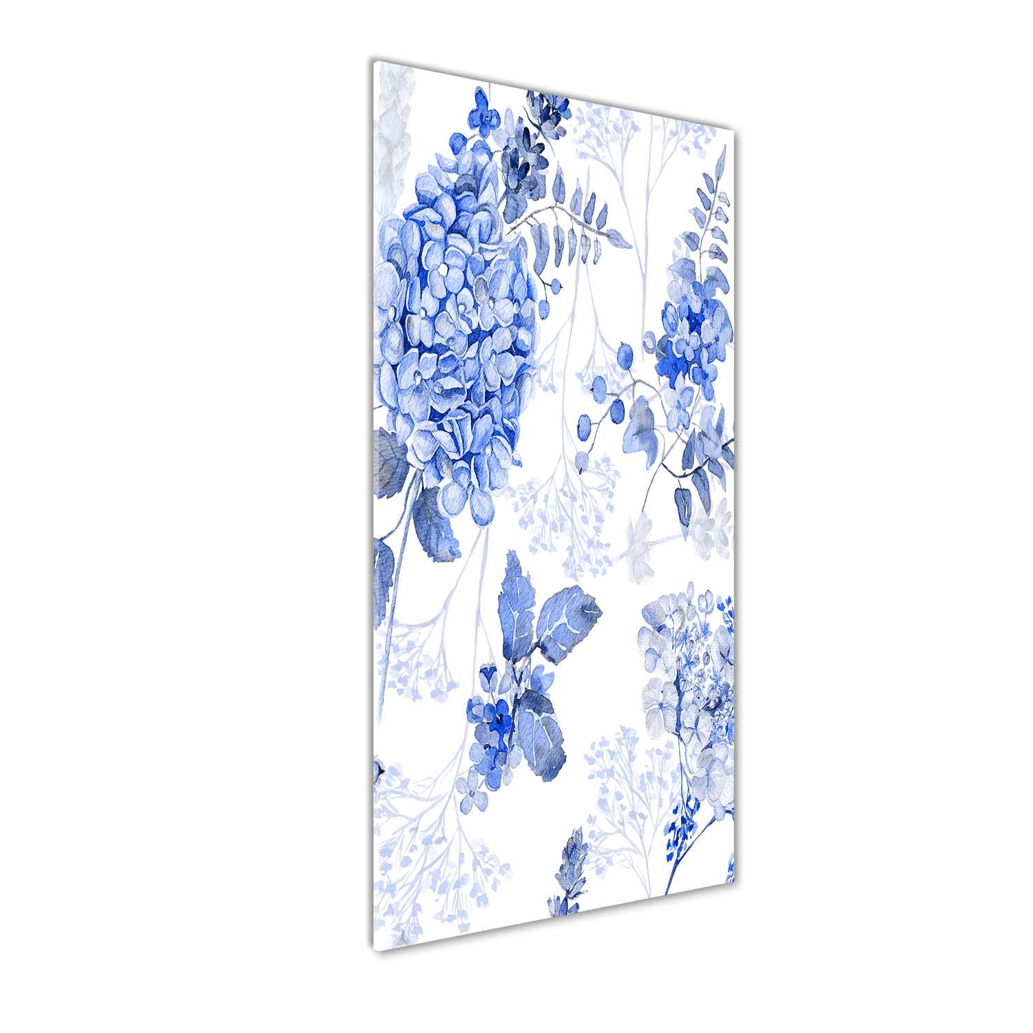 Image sur verre acrylique Tulup déco mural fleurs et plantes bleu 50x125