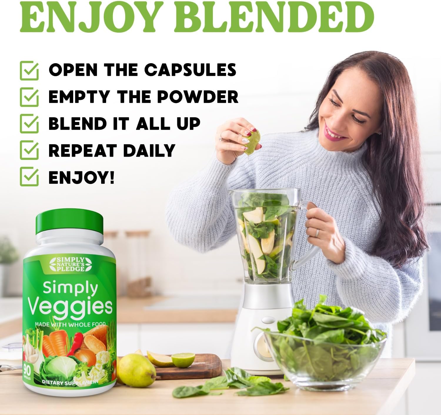 Simply Nature's Pledge - Made with Whole Food Superfoods, Packed with Beta Carotene & 18 Different Vegetables - 100% Soy Free