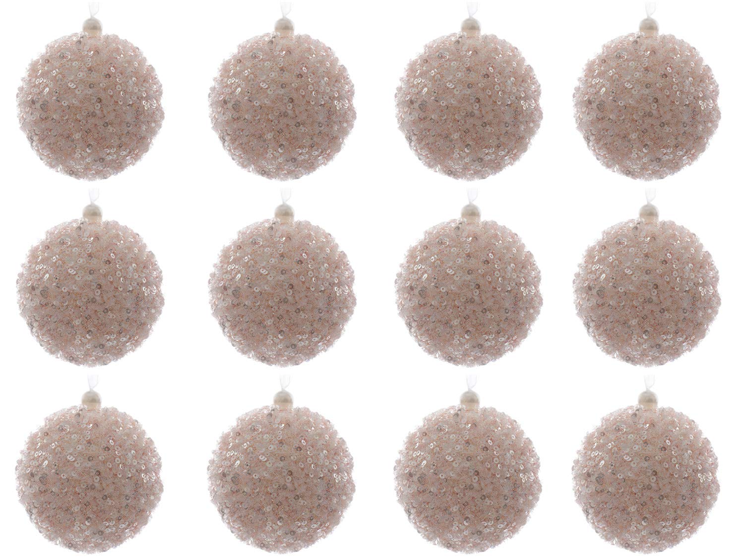 Boules de Noël en verre KAE 8 cm, lot de 12 décors pour sapin élégant