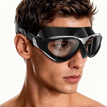 180Panoramic Swim Goggles Adult, Ultra-Comfort Liquid Silicone Anti-Fog/UV Pool & Outdoor Women Men Youth