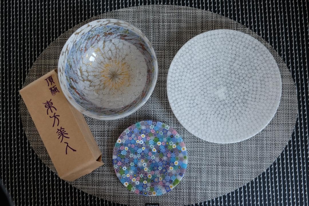 大正〜昭和初期 十二代柿右衛門 錦 丸文様 鳳凰文 変形皿 角福 5枚