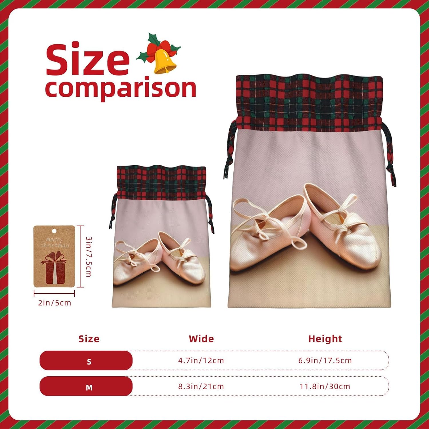 ZISHAK Ballet Shoes Exquisite Patchwork Burlap Drawstring Gift Bag–versatile Cloth Art Gift Bag For Festivities image 4
