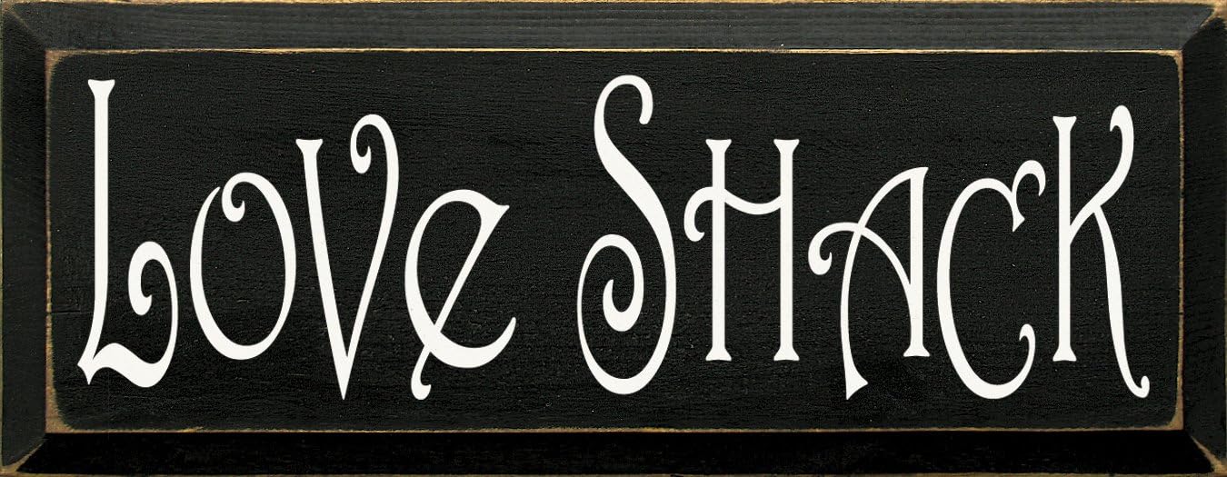 Wooden Sign - Love Shack (Black)