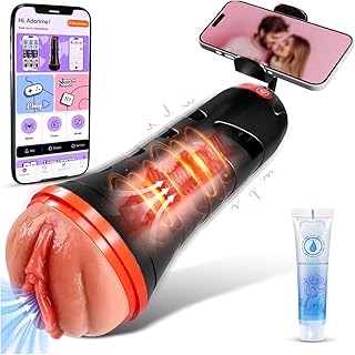 Masturbâteur Homme Mains Libres Sex Toys - Masturbateurs Masculins Automatiques Sex Toýs Homme Couple avec Succion & Vibration Vibromasseur Pénis avec Vaginette Ultra Réaliste & Support de Téléphone