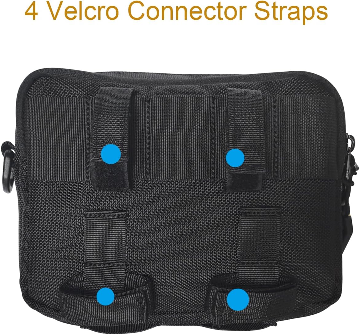Motorcycle Handlebar Pouch - Front Handle Bar Storage Bag for Forks and Saddle - Moto Accessory Compatible with Cruiser Softail Dyna Sportsters Dirt Bike - Black