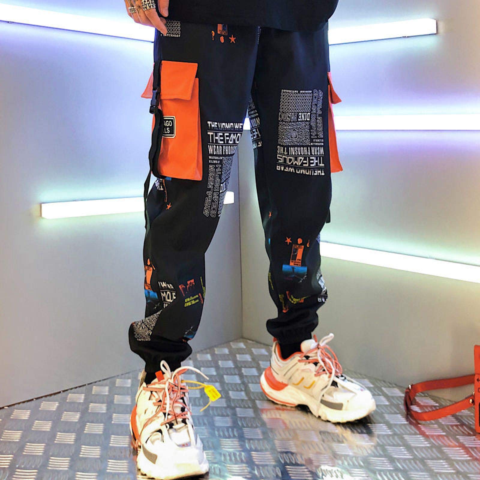 Hip Hop Mens Streetwear Pants Fashion Korean Sweatpants Men Cargo Pants Sports Joggers Print Loose Harem Trousers Sweat Pants Xxl 9