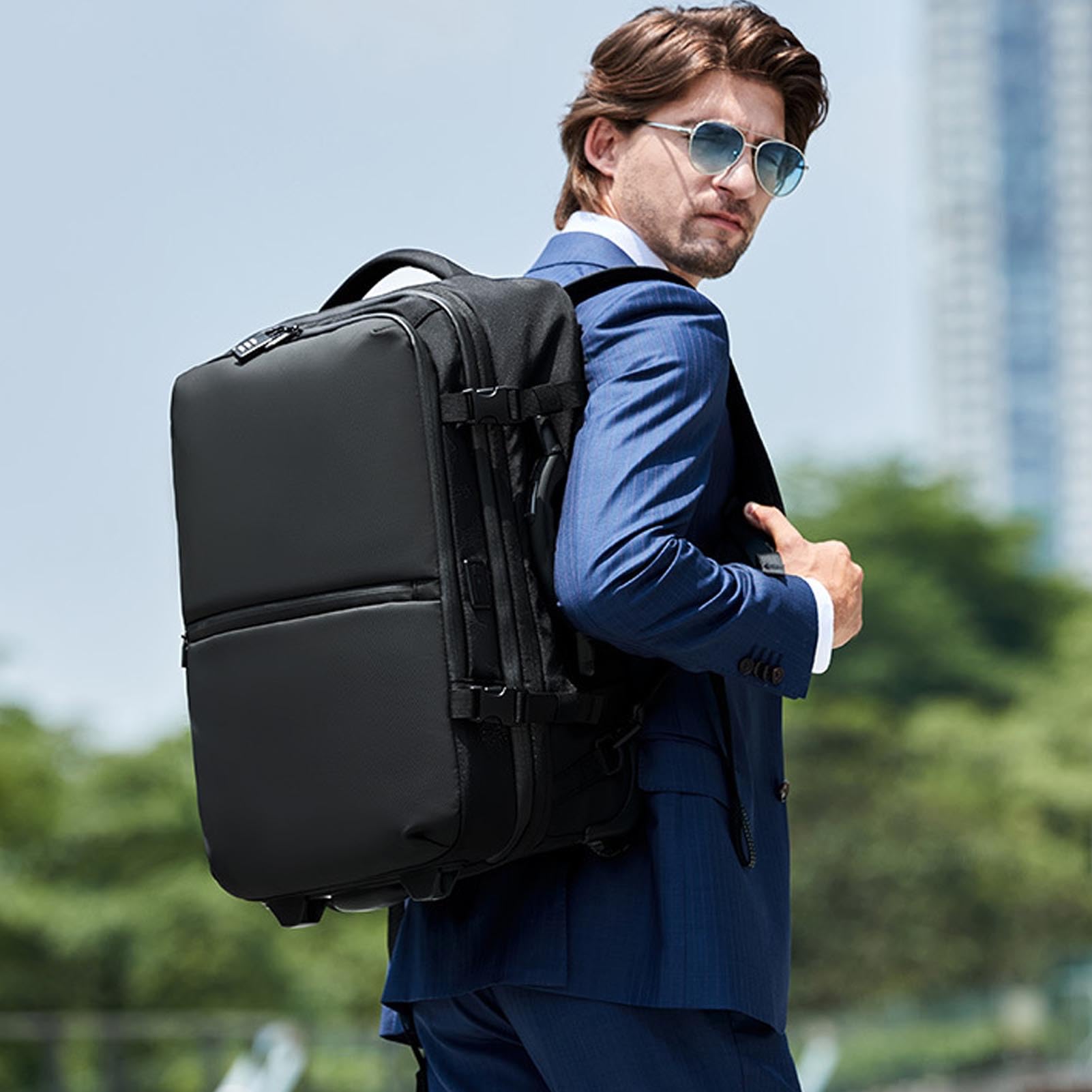 Fdit Maleta de Viaje con Ruedas Extensible Impermeable, Mochila