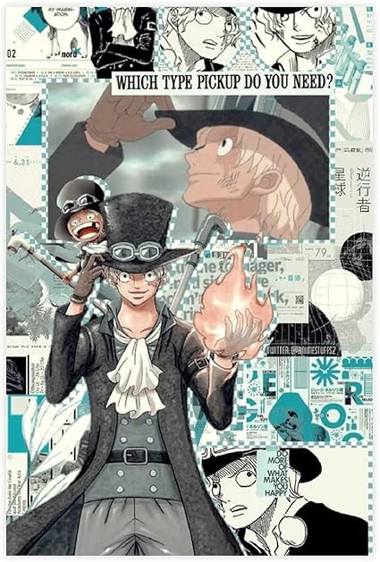 Amazon Co Jp Ltchワンピース日本のアニメ壁紙サボキャラクターhdポスター壁画キャンバスポスター寝室の装飾スポーツ風景オフィスルームの装飾ギフトアンフレーム 30インチ 50 75cm ホーム キッチン