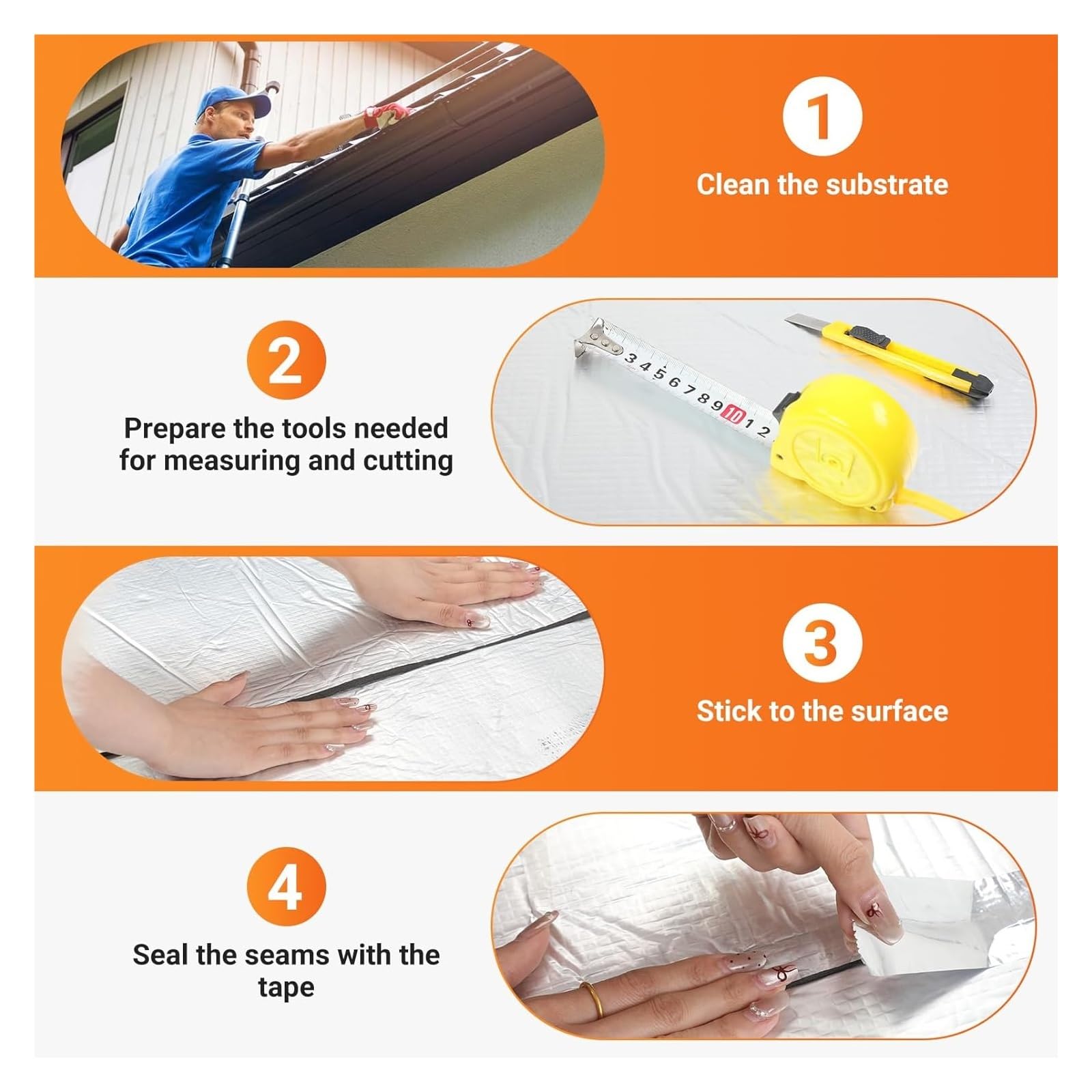 Rollo de aislamiento autoadhesivo de aluminio – 10 mm térmico e insonorizado capa de algodón reflector de calor y barrera radiante para techos, paredes, camper – 1 x 8 m