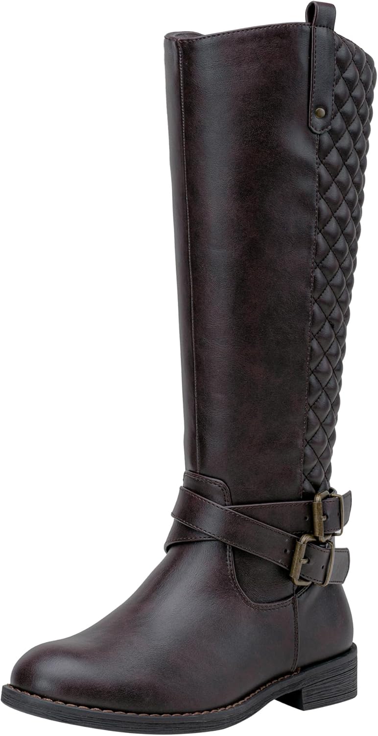 Vepose Women's 949 Knee High Boots,Tall Riding Boots Low Heel with Wide Calf and Wide Widths