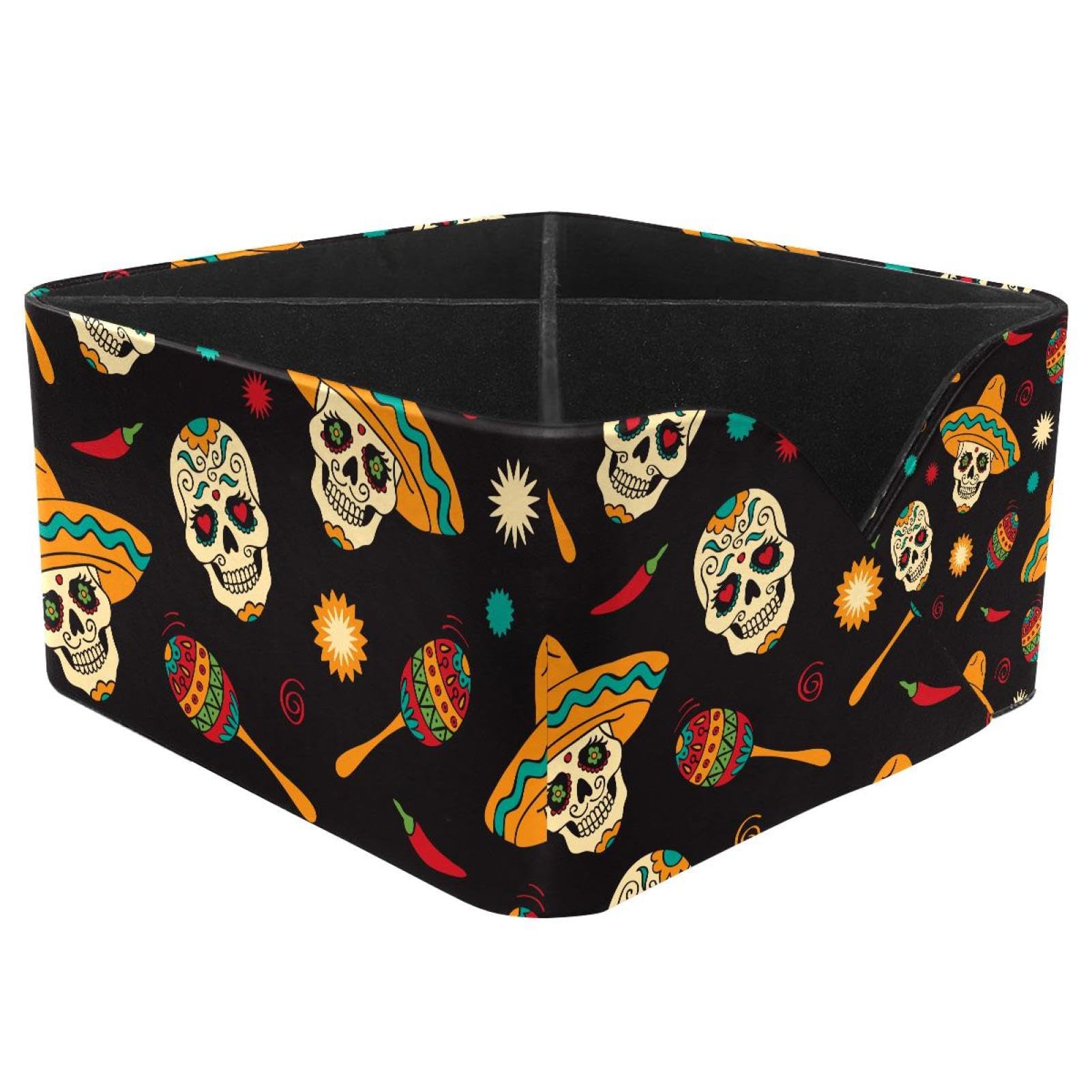 KengjuTesu Skeleton Skulls Desktop Organizer Pen Holder, Rectangular Pencil Cup for Office, Study and Makeup Stations