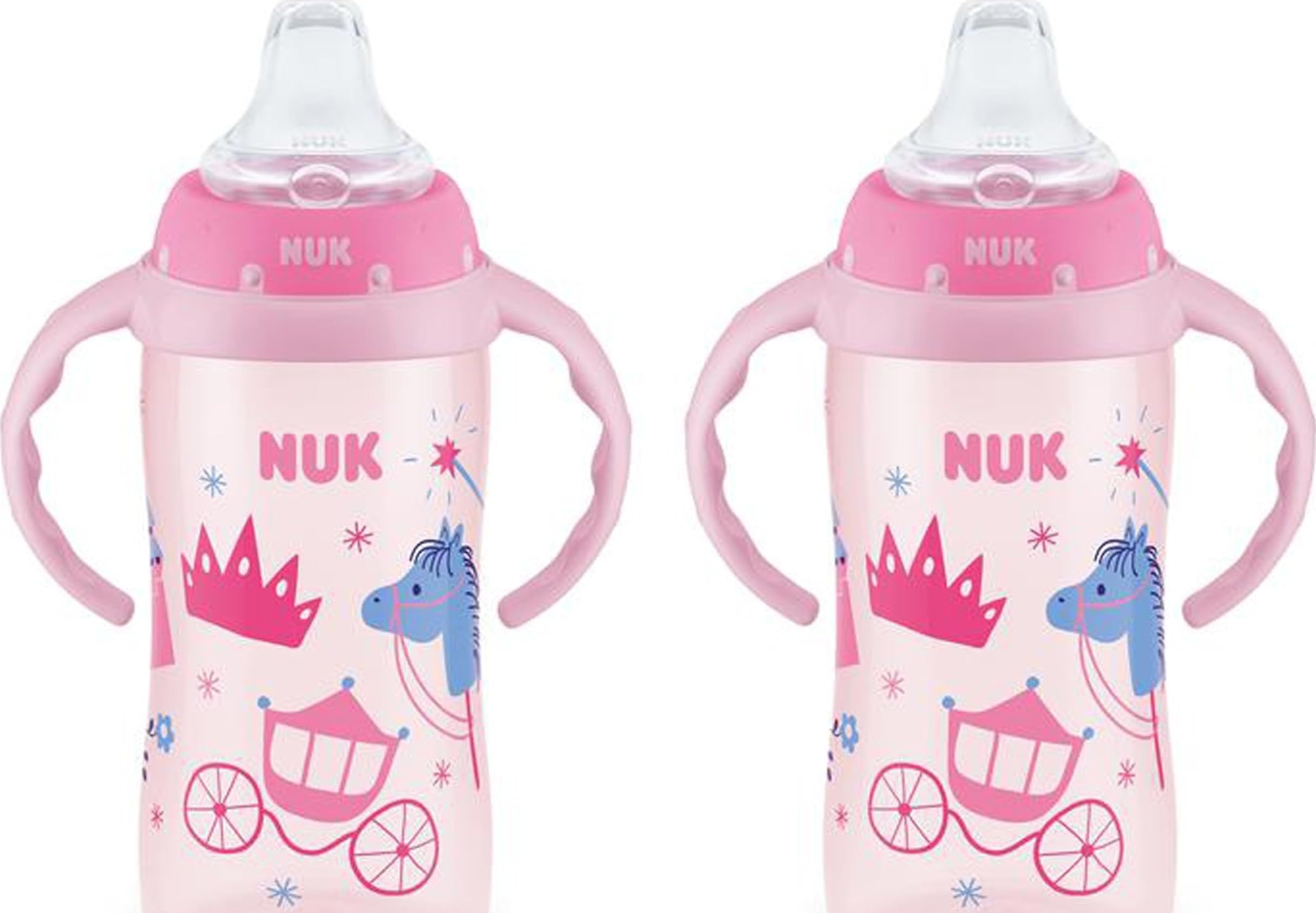 NUK Learner Cup, 10 oz, 8+ Months, 2 Count – BPA Free, Spill Proof Sippy Cup